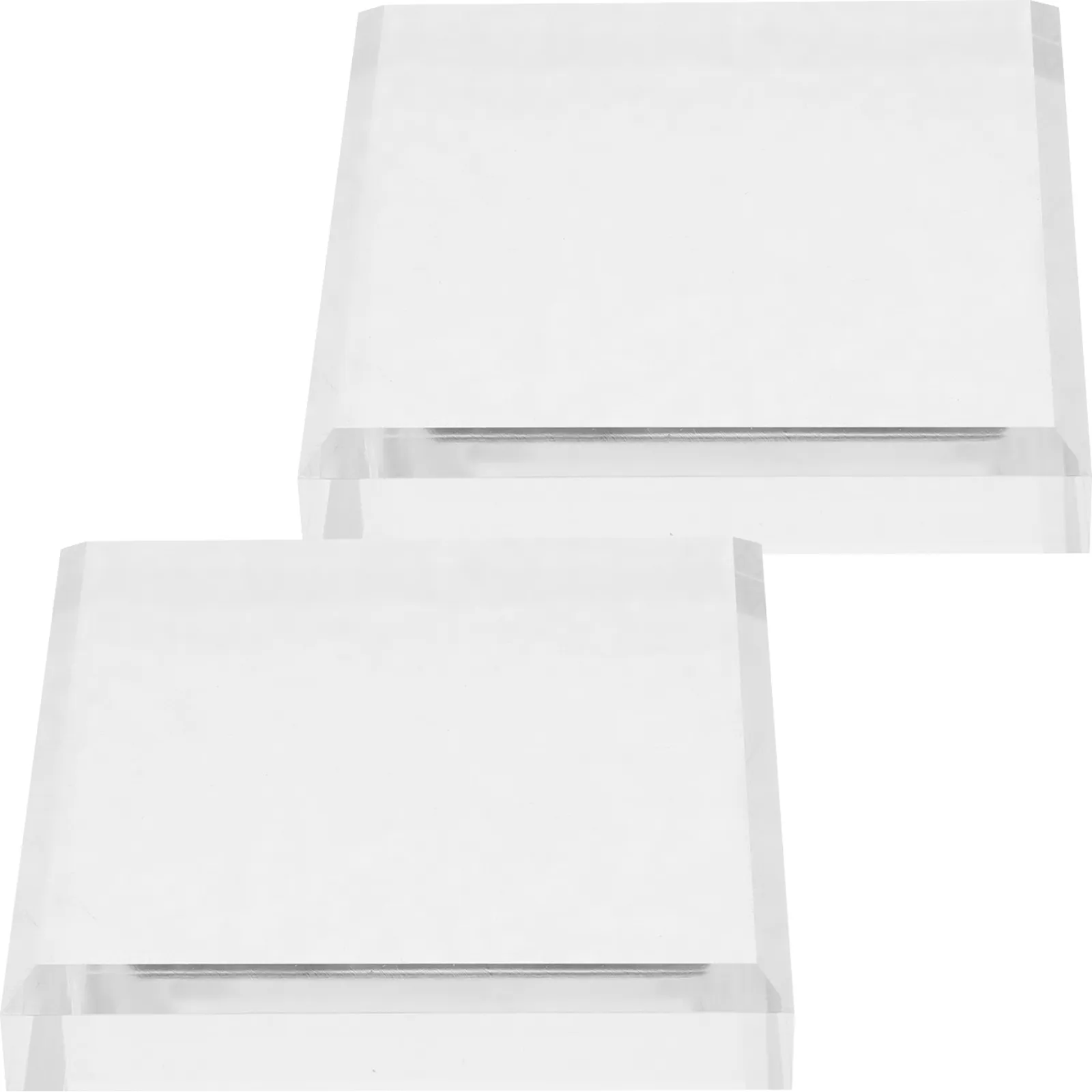 2Pcs Clear Acrylic Display Block Cosmetics Display Base Jewelry Holder Transparent Organizer Desktop Rack for Collectibles