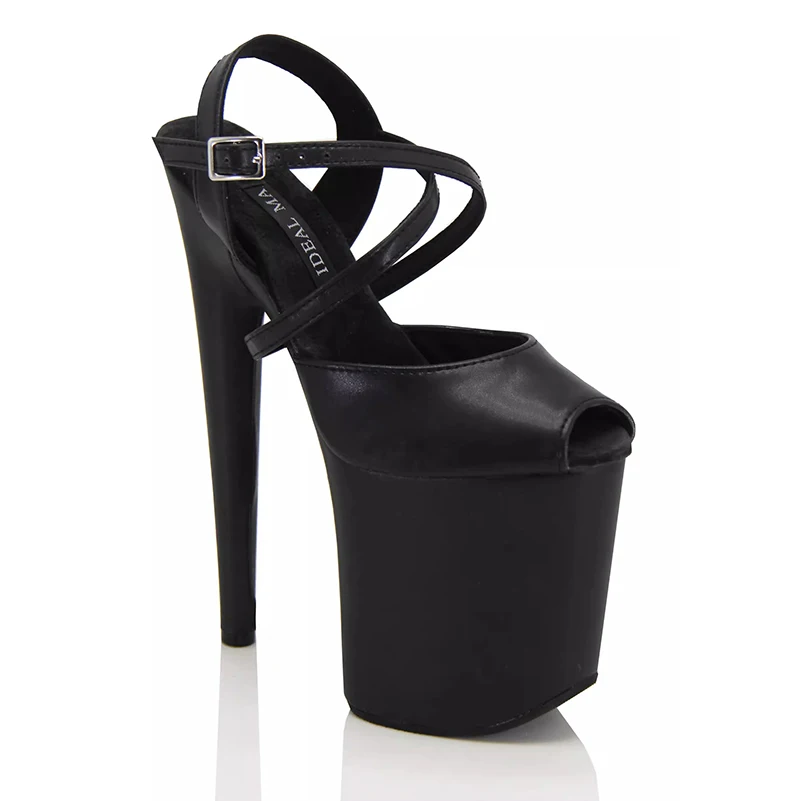 Model runway shoes 20cm black matte nightclub super high heels pole dance training sandals
Model runway shoes 20cm black matte nightclub super high heels pole dance training sandals