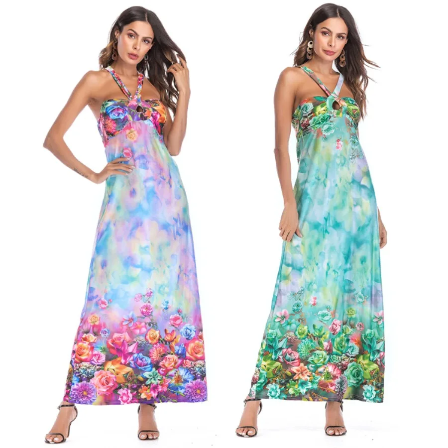【New style】Spring and summer new Wish European and American printed suspender dress holiday long dress
【New style】Spring and summer new Wish European and American printed suspender dress holiday long dress