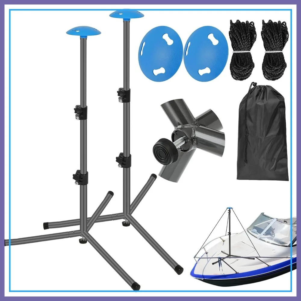 2 Pcs Adjustable 22"-49" Tripod Base Boat Cover Support Poles, Heavy Duty Telescoping Steel, Prevent Water Pooling with Rope & Storage Bag
2 Pcs Adjustable 22"-49" Tripod Base Boat Cover Support Poles, Heavy Duty Telescoping Steel, Prevent Water Pooling with Rope & Storage Bag