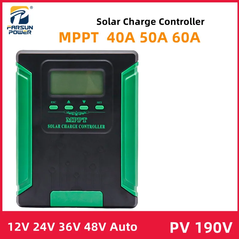 For 12V 24V 36V 48V Battery 60A 50A 40A MPPT Solar Charge Controller Max PV 190V Input RS485 Solar Control Regulator
For 12V 24V 36V 48V Battery 60A 50A 40A MPPT Solar Charge Controller Max PV 190V Input RS485 Solar Control Regulator