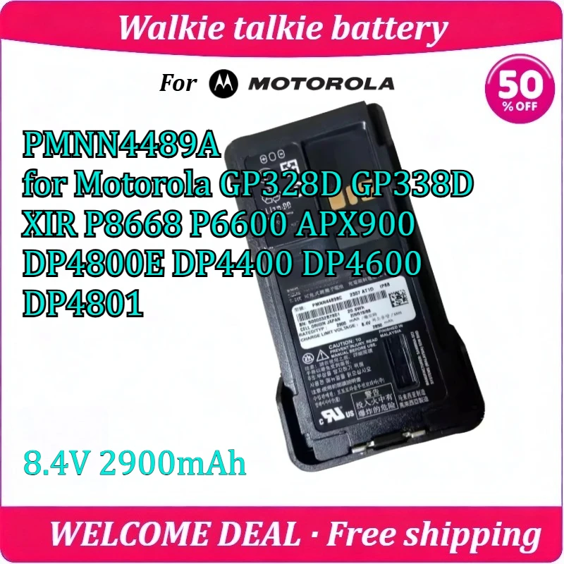 PMNN4489A 8.4V 2900mAh for Motorola Walkie Talkie GP328D GP338D XIR P8668 P6600 APX900 DP4800E DP4400 DP4600 DP4801 High Quality
PMNN4489A 8.4V 2900mAh for Motorola Walkie Talkie GP328D GP338D XIR P8668 P6600 APX900 DP4800E DP4400 DP4600 DP4801 High Quality