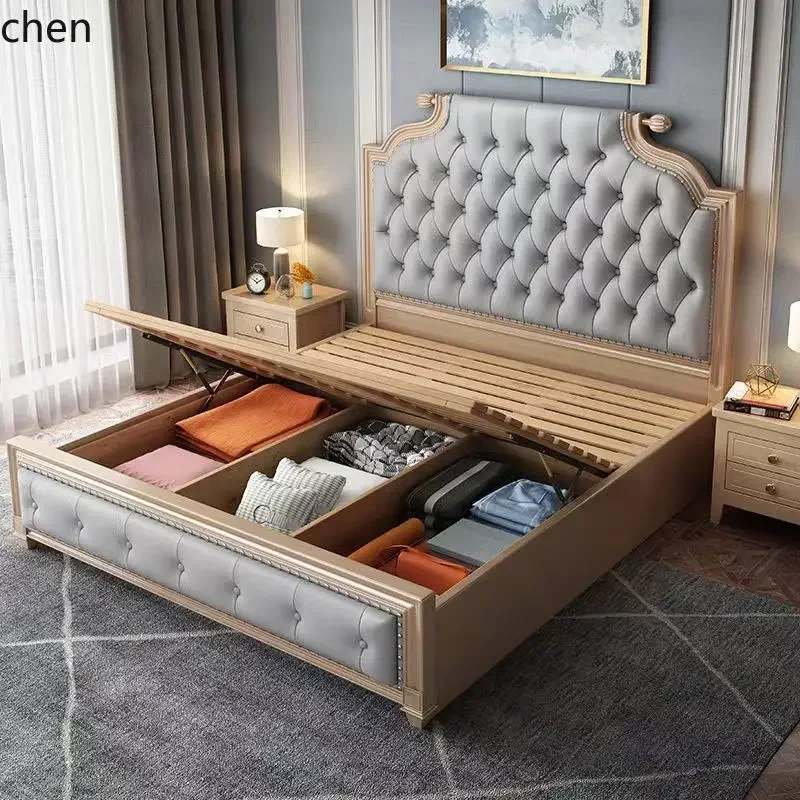 DSA Solid Wood Modern Simple 1.8m Double Bed 1.5m Master Bedroom Leather Art Princess Storage Wedding Bed
DSA Solid Wood Modern Simple 1.8m Double Bed 1.5m Master Bedroom Leather Art Princess Storage Wedding Bed