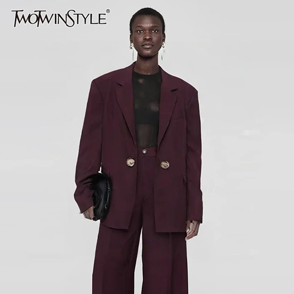 TWOTWINSTYLE Solid Loose Spliced Pockets Temperament Blazers for Women Lapel Long Sleeves Patchwork Sequined Blazer Female New
TWOTWINSTYLE Solid Loose Spliced Pockets Temperament Blazers for Women Lapel Long Sleeves Patchwork Sequined Blazer Female New