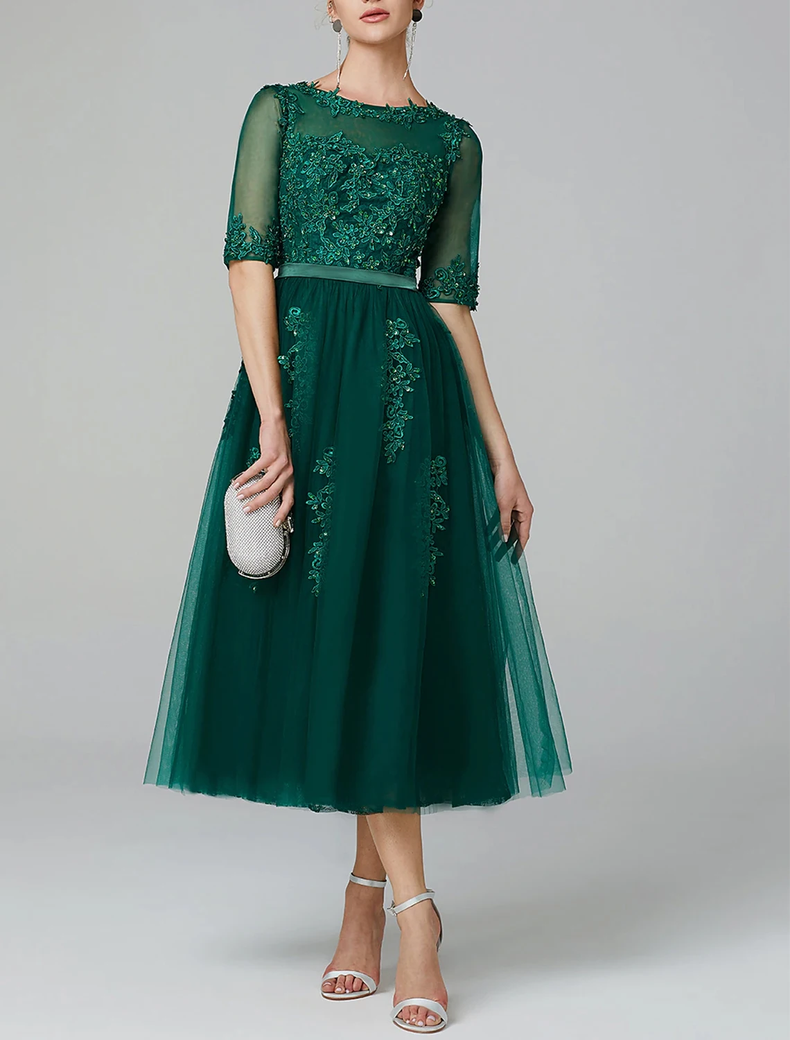 A-Line Sparkle Dress Formal Evening Kentucky Derby Wedding Guest Tea Length Illusion Neck Tulle Appliques 2025 Free Customized
A-Line Sparkle Dress Formal Evening Kentucky Derby Wedding Guest Tea Length Illusion Neck Tulle Appliques 2025 Free Customized