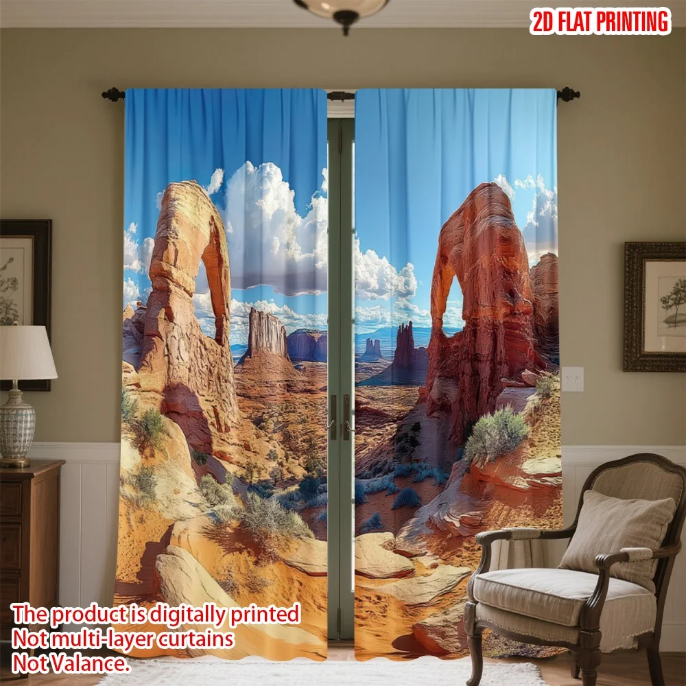 2D flat printing 2pcs Drapes Desert Arch Landscape Digital Printed Polyester Drapes Birthday Party for Festive for Bedroom
2D flat printing 2pcs Drapes Desert Arch Landscape Digital Printed Polyester Drapes Birthday Party for Festive for Bedroom