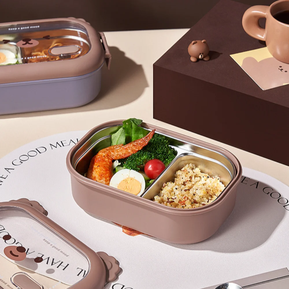 Изолированный ланч-бокс «Маленький медвежонок», съемный прямоугольный контейнер для хранения продуктов питания, большая емкость, нержавеющая сталь 
Изолированный ланч-бокс «Маленький медвежонок», съемный прямоугольный контейнер для хранения продуктов питания, большая емкость, нержавеющая сталь