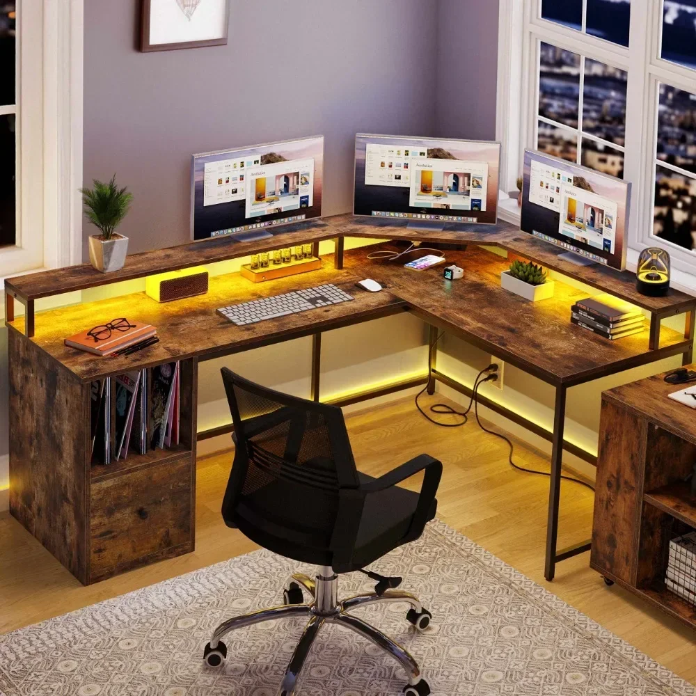Office Desk with Monitor Stand, Computer Desk with Drawer & 3 Storage Shelves, Corner Gaming Desk, L Shaped Computer Desk
Office Desk with Monitor Stand, Computer Desk with Drawer & 3 Storage Shelves, Corner Gaming Desk, L Shaped Computer Desk