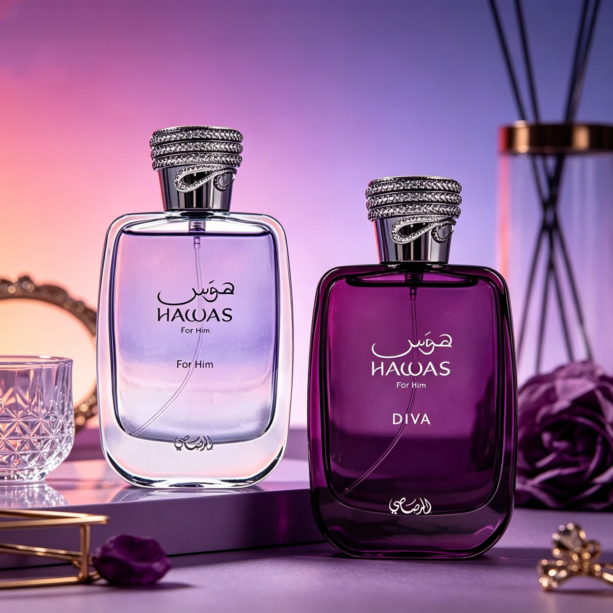Hawas Couple Bundle: Diva & for Him Eau de Parfum | Floral Vanilla Musk & Fresh Watery Plum Scent for Her and Him
Hawas Couple Bundle: Diva & for Him Eau de Parfum | Floral Vanilla Musk & Fresh Watery Plum Scent for Her and Him