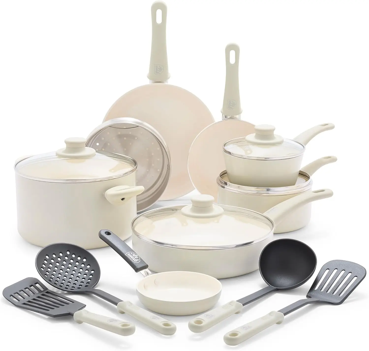 Soft Grip 16 Piece Cookware Set, Non-Toxic PFAS-Free Ceramic Nonstick, Frying, Sauce, Saute, Utensils, Glass Lids, Stay-Cool Han
Soft Grip 16 Piece Cookware Set, Non-Toxic PFAS-Free Ceramic Nonstick, Frying, Sauce, Saute, Utensils, Glass Lids, Stay-Cool Han