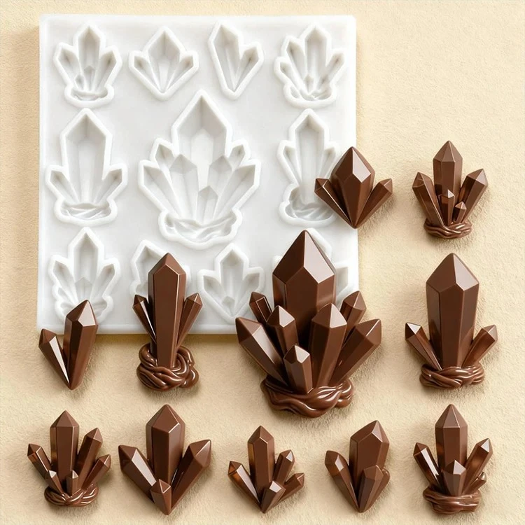 Crystal Cluster Silicone Mold for Resin, 11-Cavity Gemstone Fondant Candy Chocolate Mould Baking Tools Cake Decoration
Crystal Cluster Silicone Mold for Resin, 11-Cavity Gemstone Fondant Candy Chocolate Mould Baking Tools Cake Decoration