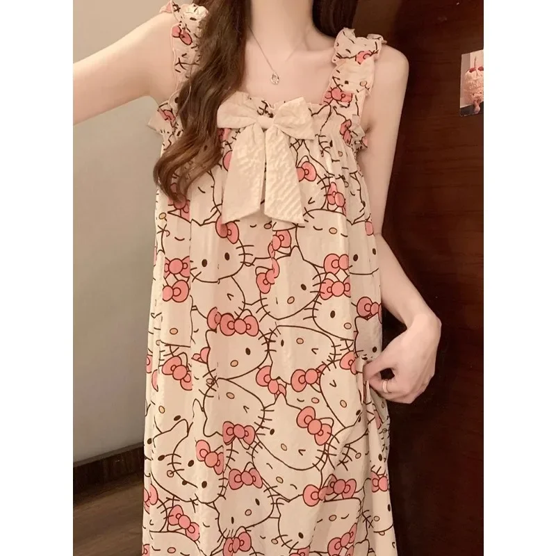 Белая пижама Hello Kitty, пижамы с героями мультфильмов Sanrio, домашняя одежда Hello Kitty из чистого хлопка, новые летние платья из чистого хлопка
Белая пижама Hello Kitty, пижамы с героями мультфильмов Sanrio, домашняя одежда Hello Kitty из чистого хлопка, новые летние платья из чистого хлопка