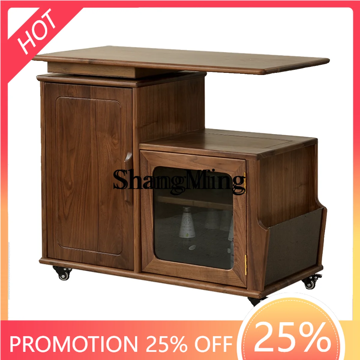 CL solid wood tea cart home living room black walnut rotating tea cabinet rock slab tea table
CL solid wood tea cart home living room black walnut rotating tea cabinet rock slab tea table