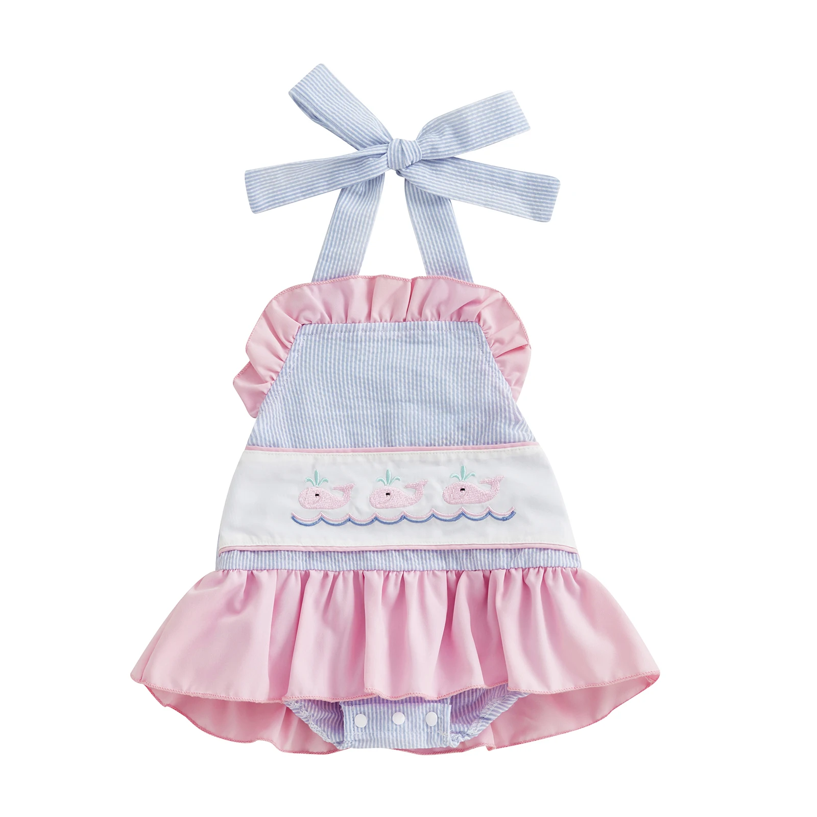 0-18M Baby Girl Crab Plaid Romper Dress Tie-up Halter Neck Sleeveless Ruffle Bodysuit Cute Summer Clothes
0-18M Baby Girl Crab Plaid Romper Dress Tie-up Halter Neck Sleeveless Ruffle Bodysuit Cute Summer Clothes