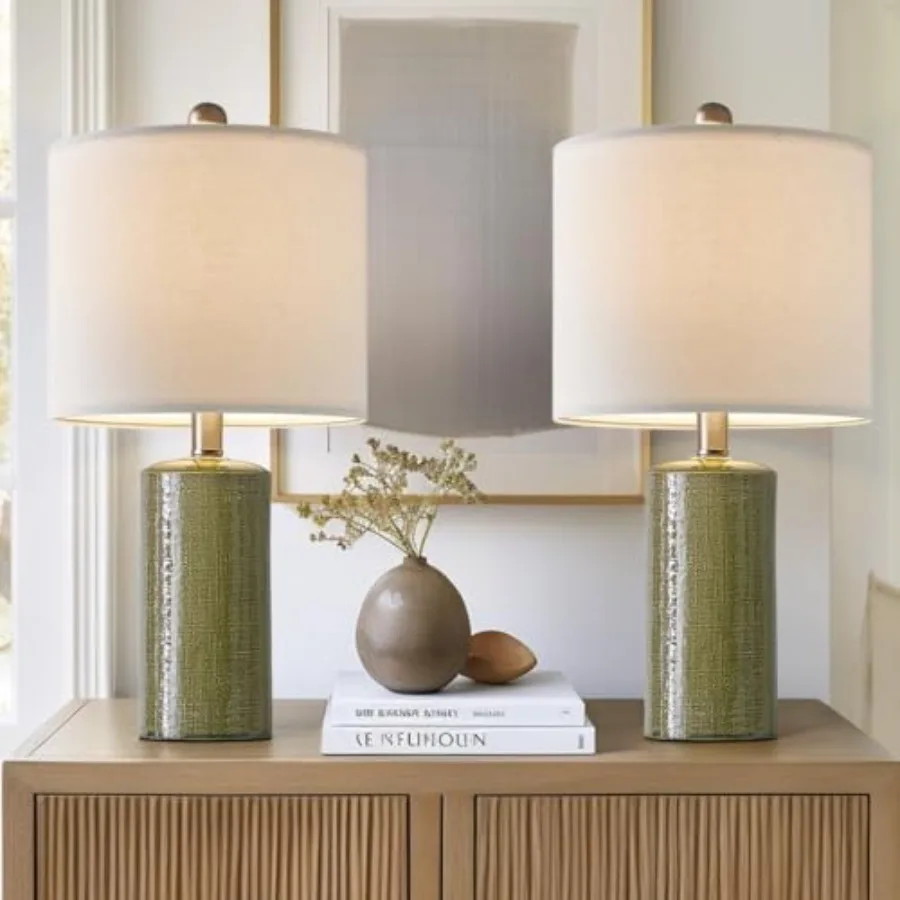 20.25" Small Table Lamps Set of 2 Modern Ceramic Lamps for Living Room Farmhouse Bedside Lamps Boho Lamps for Night Stands Bedr
20.25" Small Table Lamps Set of 2 Modern Ceramic Lamps for Living Room Farmhouse Bedside Lamps Boho Lamps for Night Stands Bedr
