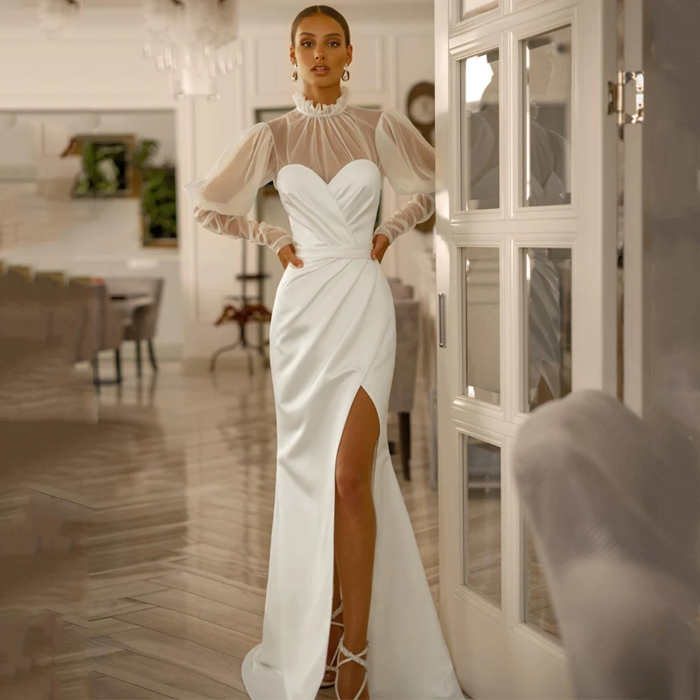 Furtanseo Mermaid Wedding Dresses Boho Bride Sweetheart Long Sleeve Dress Satin High Split Evening Prom Gowns Plus Size
Furtanseo Mermaid Wedding Dresses Boho Bride Sweetheart Long Sleeve Dress Satin High Split Evening Prom Gowns Plus Size