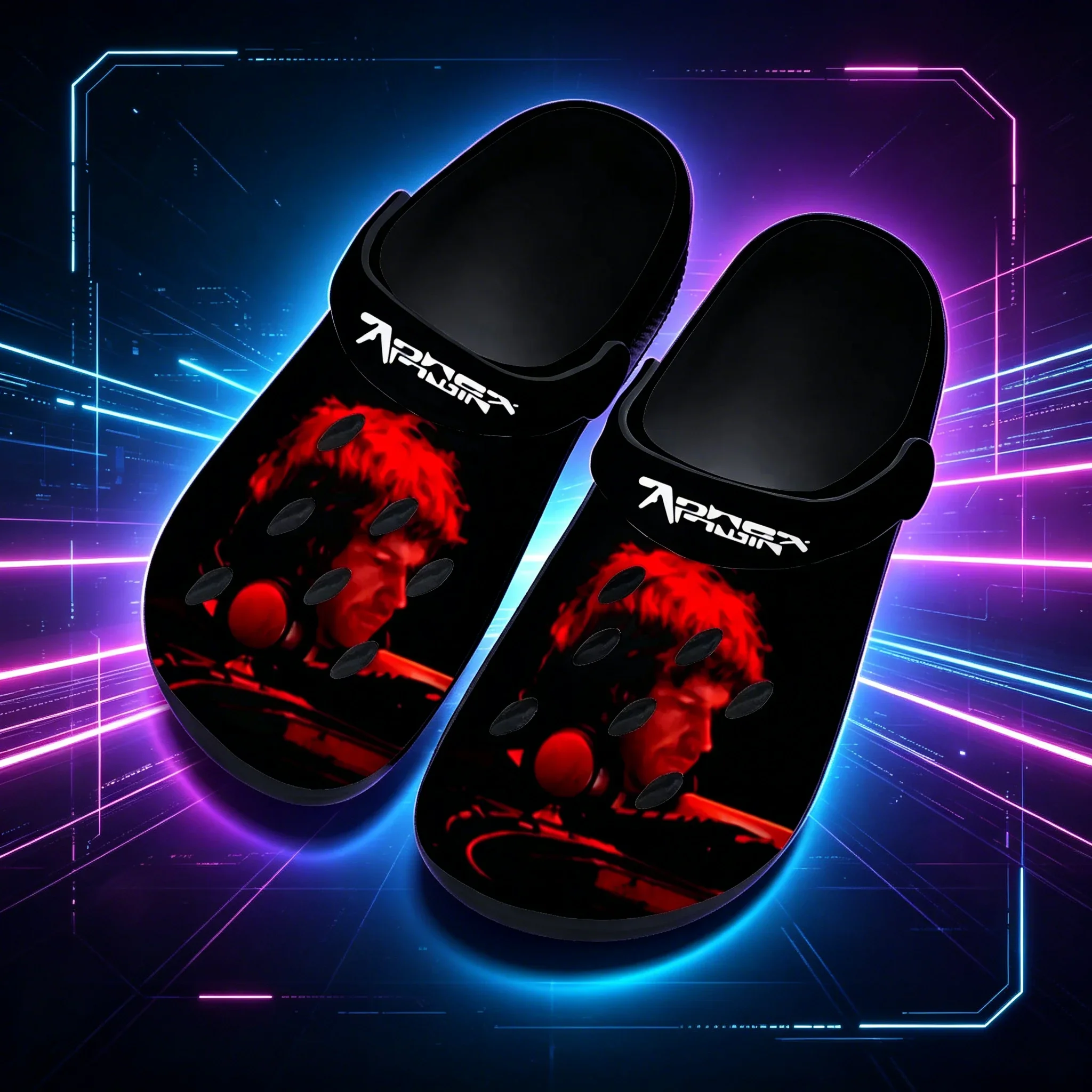 Aphex Twin Electronic Music Mixer Unisex Slide Sandals: Glow-in-Dark Circuit Print, Anti-Slip Rubber Sole, Unisex Summer Beach S
Aphex Twin Electronic Music Mixer Unisex Slide Sandals: Glow-in-Dark Circuit Print, Anti-Slip Rubber Sole, Unisex Summer Beach S