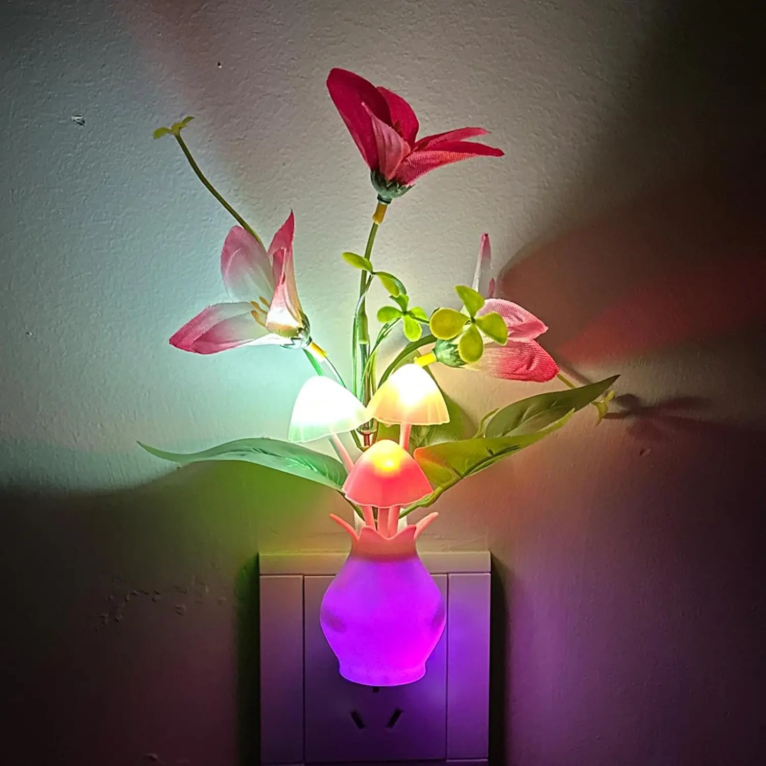 Auto Sensor RGB LED Mushroom Night Light, Plug-in 1W Energy Efficient for Kids Room, Bedroom, Hallway
Auto Sensor RGB LED Mushroom Night Light, Plug-in 1W Energy Efficient for Kids Room, Bedroom, Hallway
