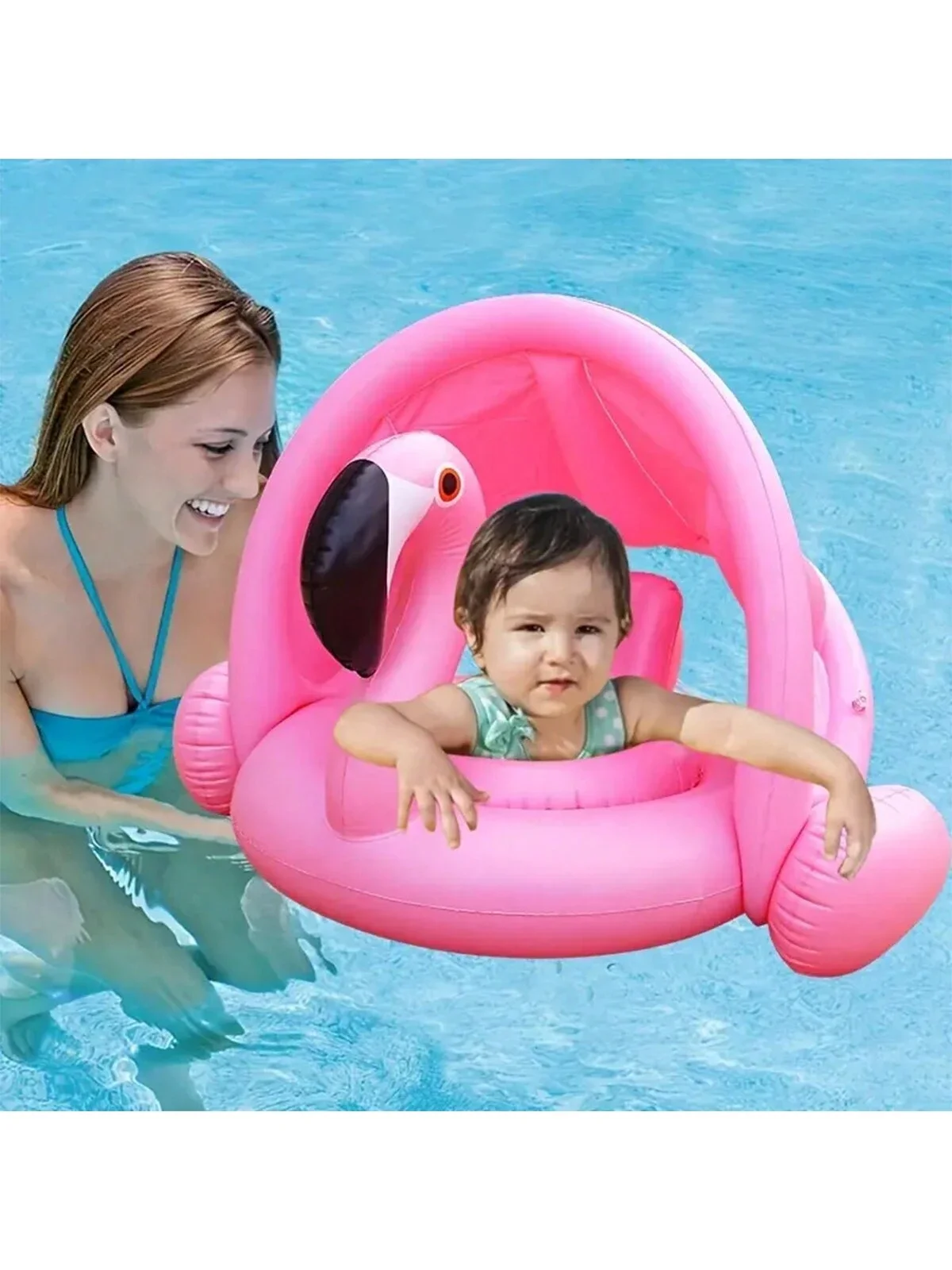 1pc PVC Children's Swimming Ring With Sun Shade, Inflatable Water Toy, Swimming Pool Float, Flamingo Sunshade Swimming Seat Ring
1pc PVC Children's Swimming Ring With Sun Shade, Inflatable Water Toy, Swimming Pool Float, Flamingo Sunshade Swimming Seat Ring