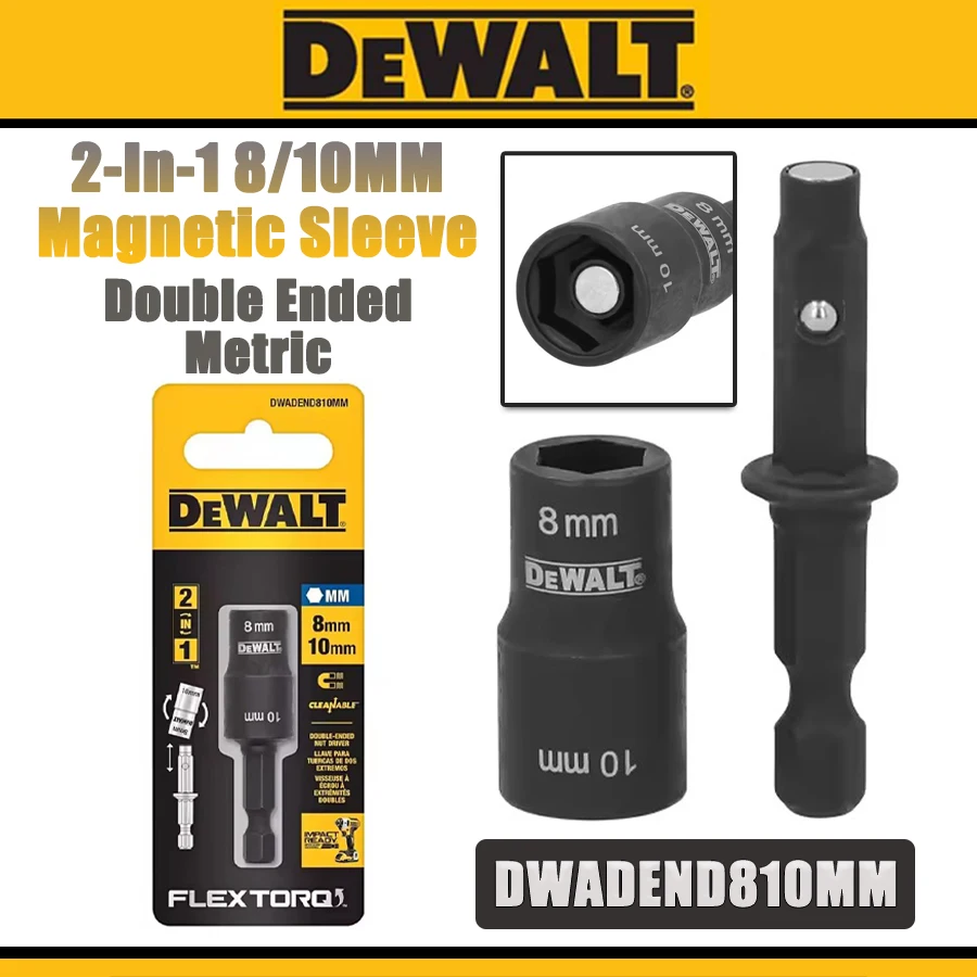 DEWALT DWADEND810MM 2-In-1 8/10MM Double Ended Metric Magnetic Sleeve for Impact Drill Socket Nut Driver Tool Accessories
DEWALT DWADEND810MM 2-In-1 8/10MM Double Ended Metric Magnetic Sleeve for Impact Drill Socket Nut Driver Tool Accessories