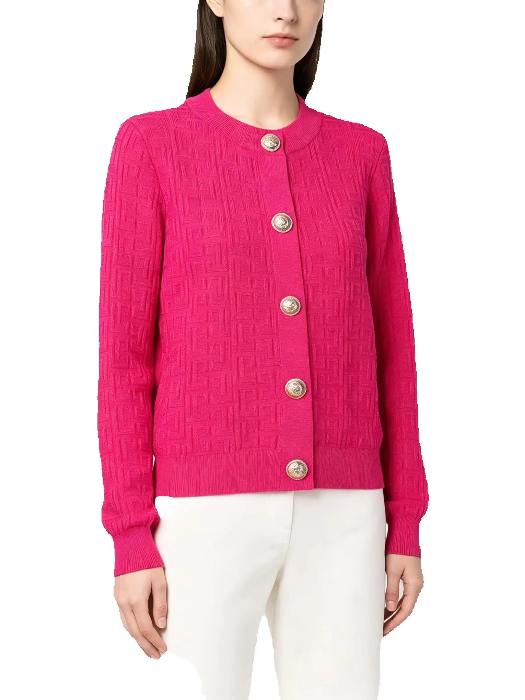 High Quality Spring And Autumn New Style Temperament Fashionable Texture Round Neck Knitted Jacket Women's Cardigan
High Quality Spring And Autumn New Style Temperament Fashionable Texture Round Neck Knitted Jacket Women's Cardigan