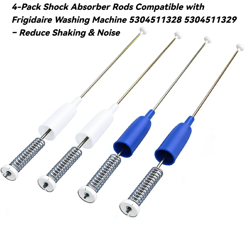 4-Pack Shock Absorber Rods Compatible with Frigidaire Washing Machine 5304511328 5304511329 – Reduce Shaking & Noise
4-Pack Shock Absorber Rods Compatible with Frigidaire Washing Machine 5304511328 5304511329 – Reduce Shaking & Noise