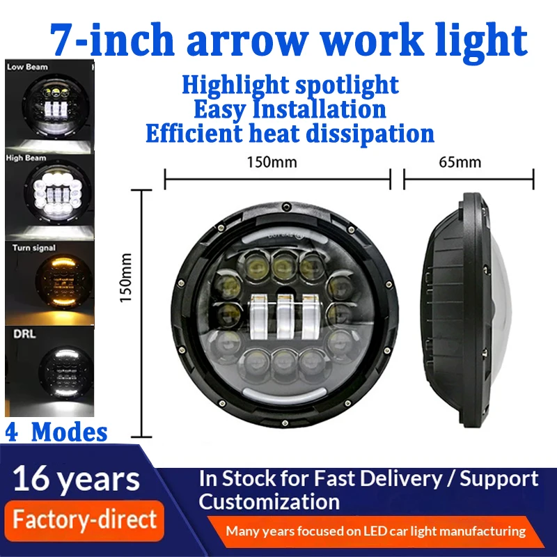 Led Auto Headlight 7 Inch Motorcycle LED Headlight DRL Angel Eyes for Harley Honda Yamaha Jeep Lada Niva Urban Car H4 Headlamp
Led Auto Headlight 7 Inch Motorcycle LED Headlight DRL Angel Eyes for Harley Honda Yamaha Jeep Lada Niva Urban Car H4 Headlamp