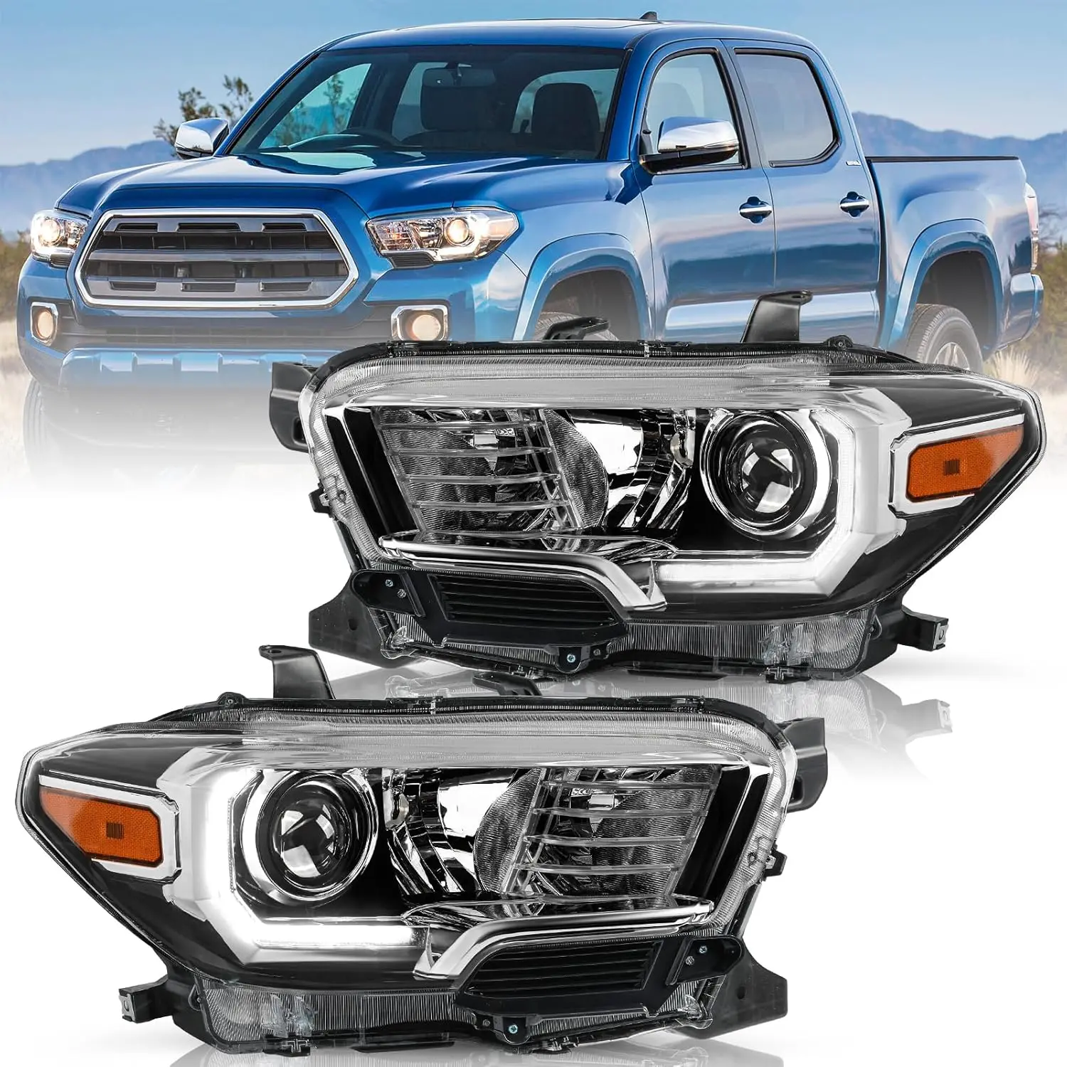 Headlight Assembly Compatible with 2016-2022 Toyota Tacoma w/LED DRL,Fit for 16 17 18 19 20 21 22 Toyota Tacoma Headlamp Chrome
Headlight Assembly Compatible with 2016-2022 Toyota Tacoma w/LED DRL,Fit for 16 17 18 19 20 21 22 Toyota Tacoma Headlamp Chrome