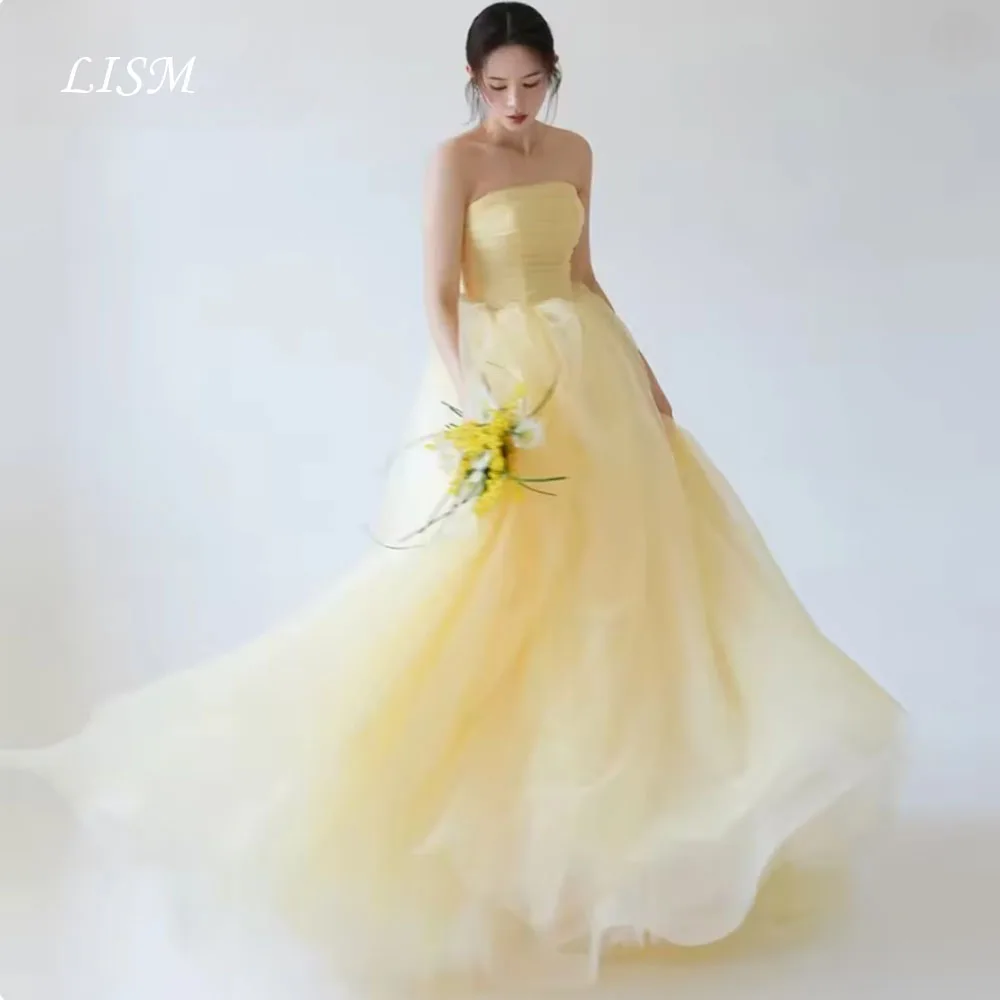 LISM New Korean Evening Dresses Light Yellow Soft Tulle Bridal Wedding Snap Dresses Customized Luxury Women Party Dresses
LISM New Korean Evening Dresses Light Yellow Soft Tulle Bridal Wedding Snap Dresses Customized Luxury Women Party Dresses