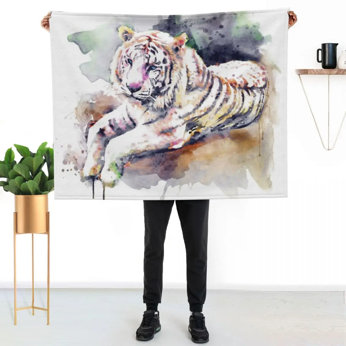 Resting and Alert Blue Eyed White Tiger Throw Blanket Soft Home Decor Blanket for Couch Bedroom
Resting and Alert Blue Eyed White Tiger Throw Blanket Soft Home Decor Blanket for Couch Bedroom