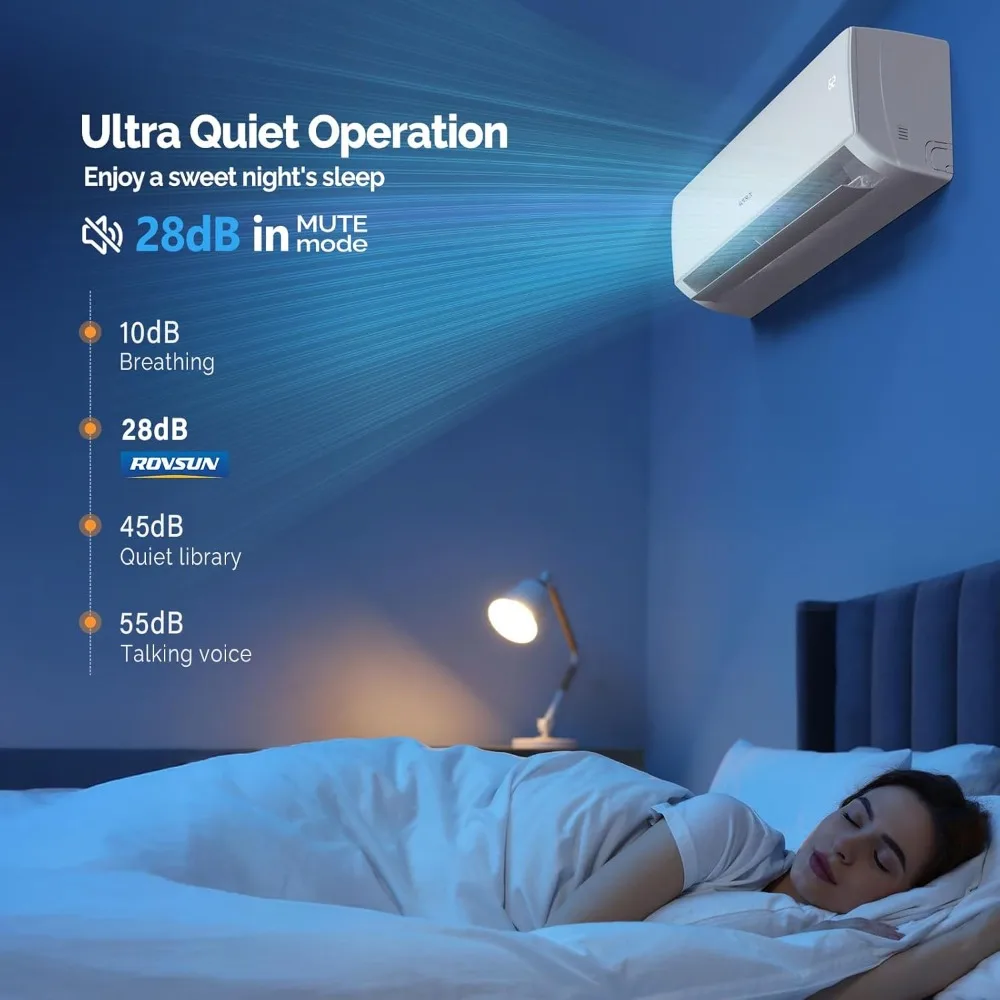 12000 BTU Mini Split AC/Heating System with Inverter, 21 SEER2 Energy Saving 115V Ductless Split-System Air Conditioner
12000 BTU Mini Split AC/Heating System with Inverter, 21 SEER2 Energy Saving 115V Ductless Split-System Air Conditioner