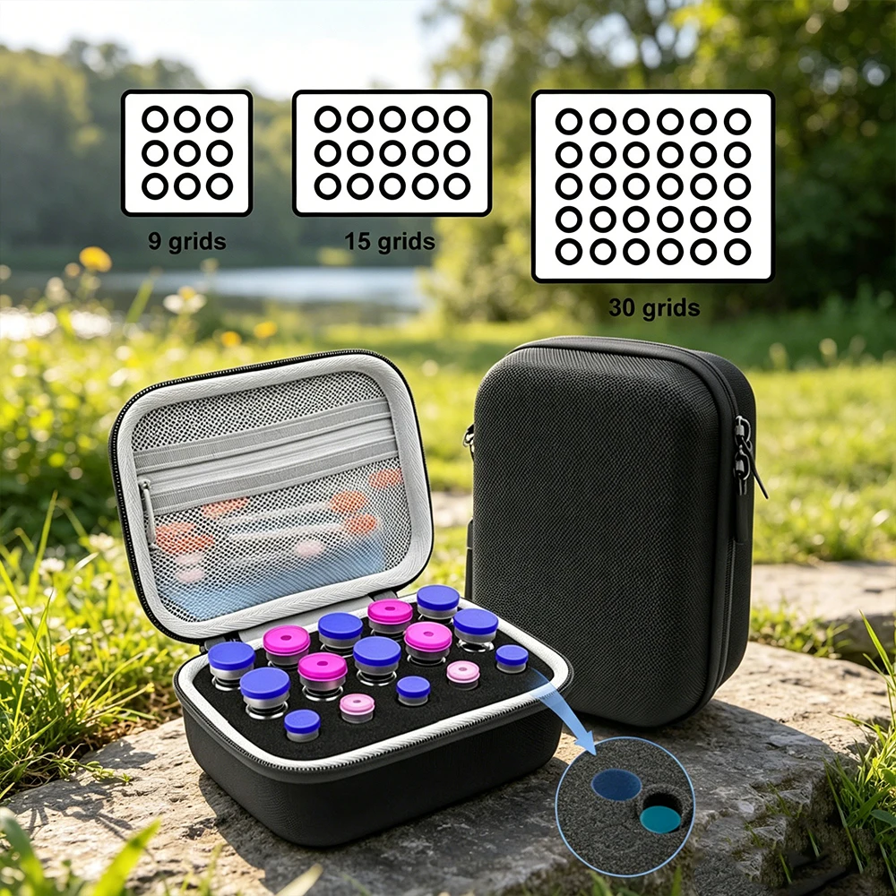 Insulin Vial Storage Case, 9/15/30 Slots Shockproof Dustproof Protector Bag, Portable Travel Organizer for 1/3/5/10ml
Insulin Vial Storage Case, 9/15/30 Slots Shockproof Dustproof Protector Bag, Portable Travel Organizer for 1/3/5/10ml