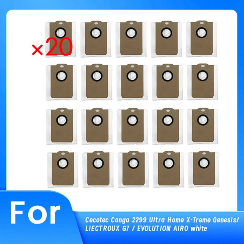 20 Dust Bags For Cecotec Conga 2299 Ultra Home X-Treme Genesis/ LIECTROUX G7 / EVOLUTION AIRO White Robot Vacuum Parts
20 Dust Bags For Cecotec Conga 2299 Ultra Home X-Treme Genesis/ LIECTROUX G7 / EVOLUTION AIRO White Robot Vacuum Parts
