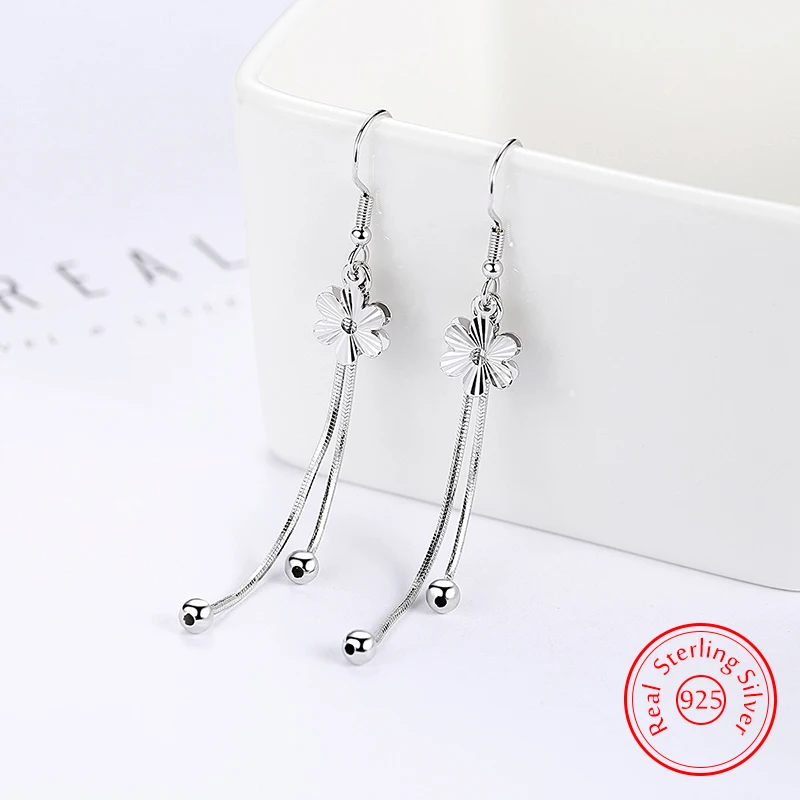 Real 925 Sterling Silver High Quality Jewelry Long Chain Flower Drop Earrings For Women Trendy New XY0086
Real 925 Sterling Silver High Quality Jewelry Long Chain Flower Drop Earrings For Women Trendy New XY0086