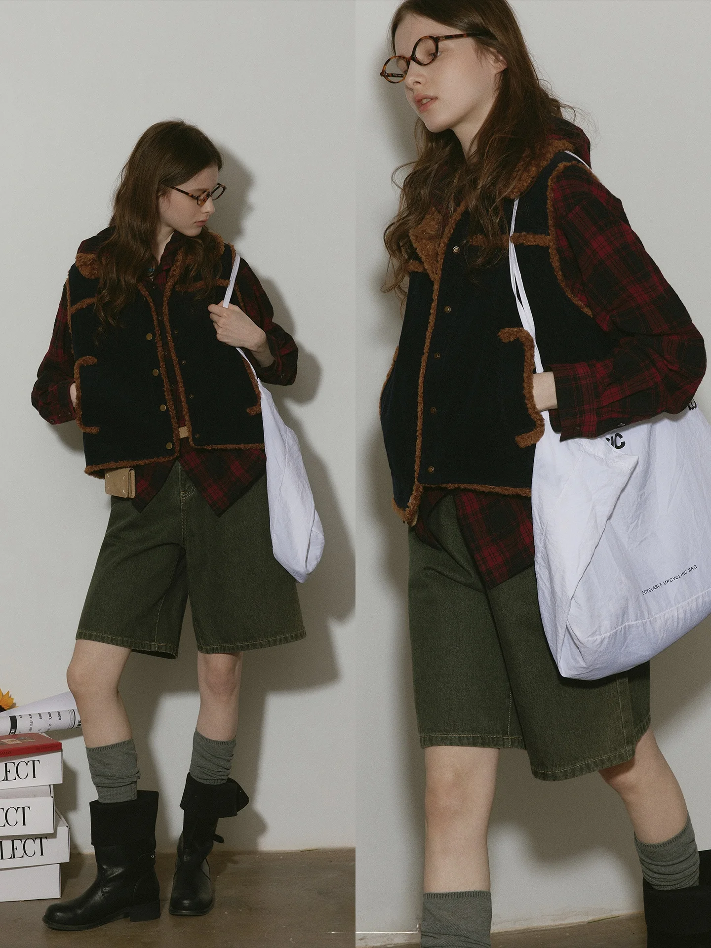 Relez Color Block Design Loose Fit Women's Vest Fashionable Cotton Blend Outerwear with Collar Stand up Single Button Closure
Relez Color Block Design Loose Fit Women's Vest Fashionable Cotton Blend Outerwear with Collar Stand up Single Button Closure