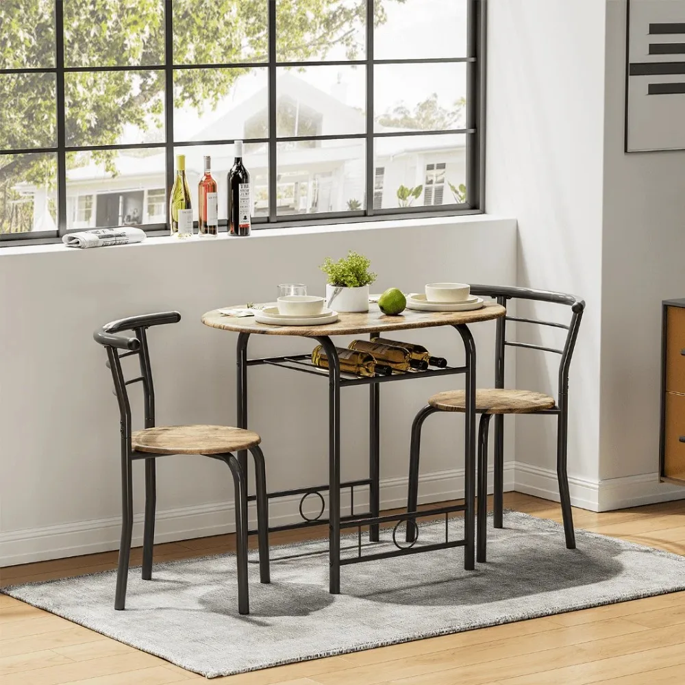 3 Pieces Dining Set for 2 Small Kitchen Breakfast Table Set Space Saving Wooden Chairs and Table Set
3 Pieces Dining Set for 2 Small Kitchen Breakfast Table Set Space Saving Wooden Chairs and Table Set