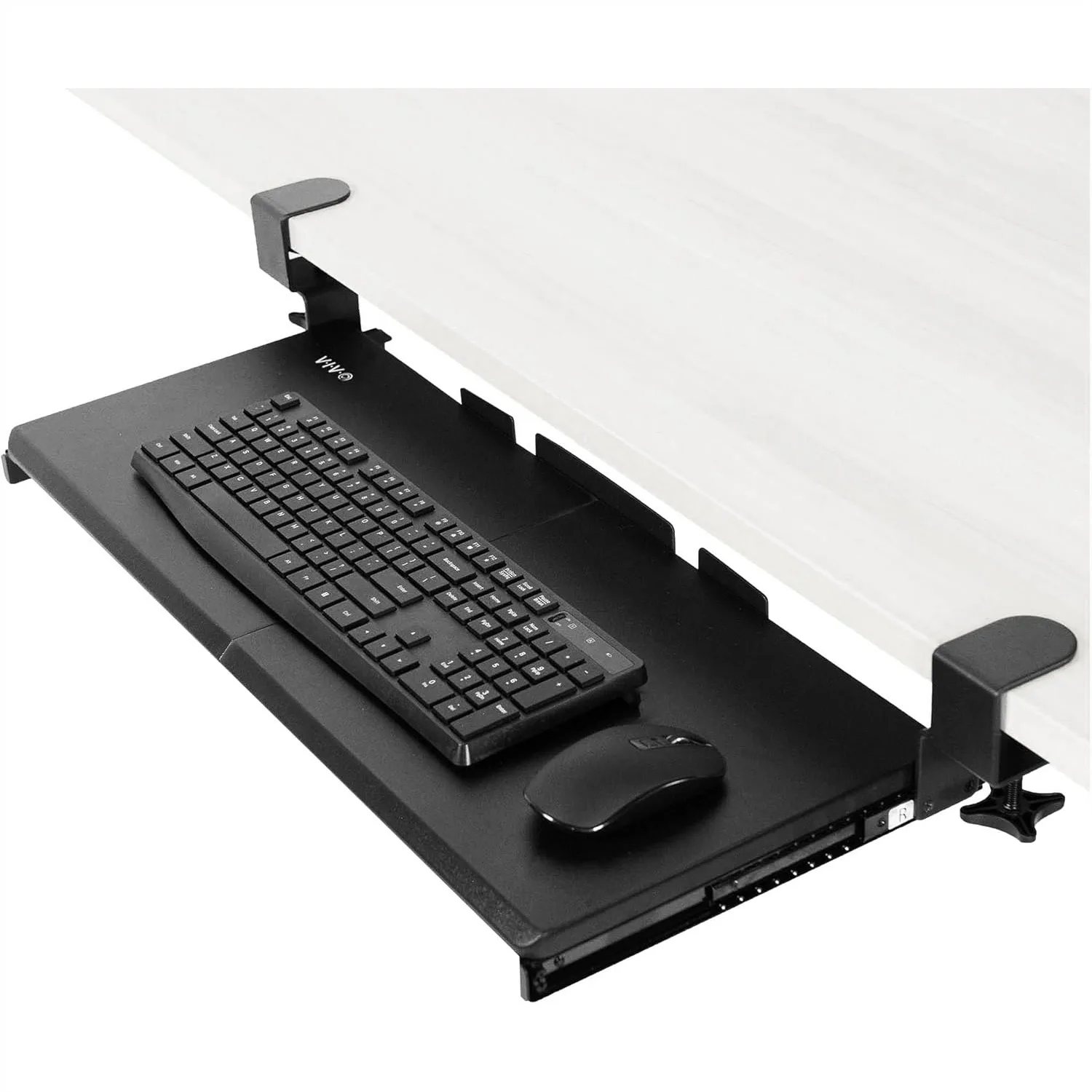 Large Under Desk Keyboard Tray with Extra Sturdy C Clamp Mount, 27x11 Inch Slide-Out Platform for Typing, Black
Large Under Desk Keyboard Tray with Extra Sturdy C Clamp Mount, 27x11 Inch Slide-Out Platform for Typing, Black