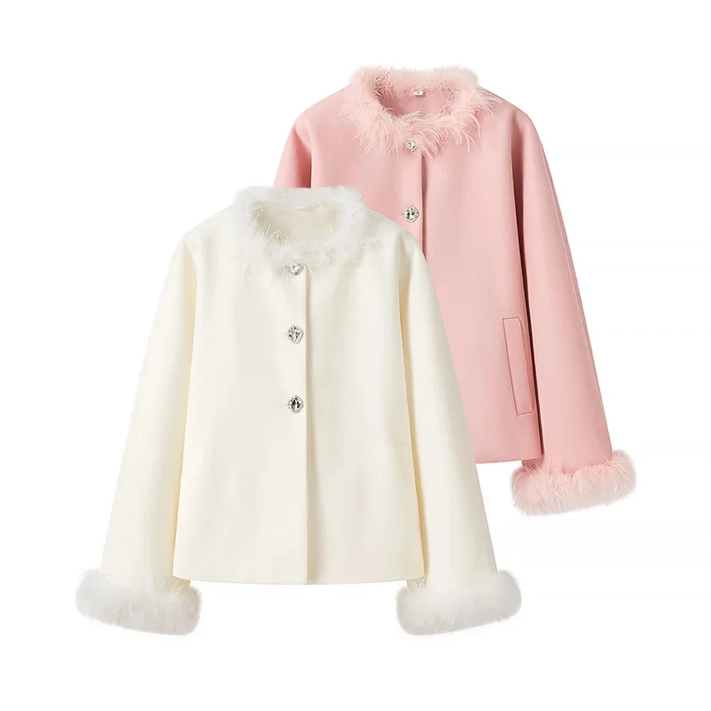 2025 TRAF Spring New Women's Fashion Simple and Versatile Solid Color Look Thin Sleeves Hairy Collar Coat
2025 TRAF Spring New Women's Fashion Simple and Versatile Solid Color Look Thin Sleeves Hairy Collar Coat