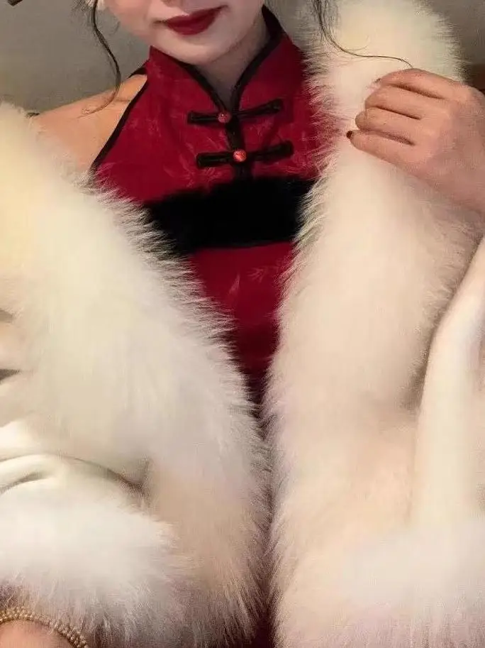 Original Chinese Sle National Trend Fur Cloak oulder Wrap Outerwear Warmth Padded Autumn Winter Fce Long Qipao Dr
Original Chinese Sle National Trend Fur Cloak oulder Wrap Outerwear Warmth Padded Autumn Winter Fce Long Qipao Dr