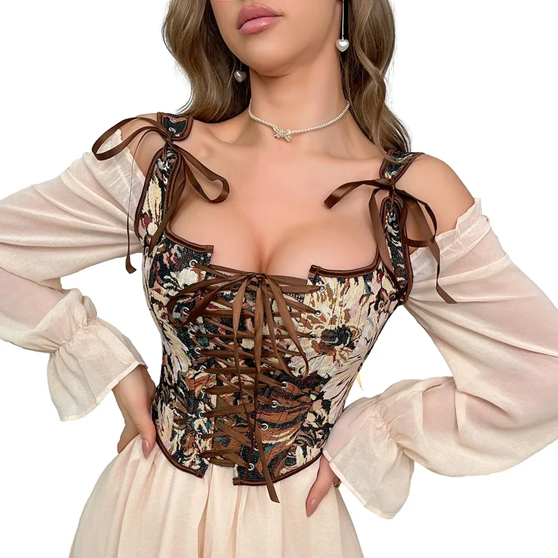 Womens Sexy Vintage 1920s Corset Tops Sexy Floral Corset Bustier Crop Top Tank Lace Up Camisole For Women Going Out Outfit
Womens Sexy Vintage 1920s Corset Tops Sexy Floral Corset Bustier Crop Top Tank Lace Up Camisole For Women Going Out Outfit