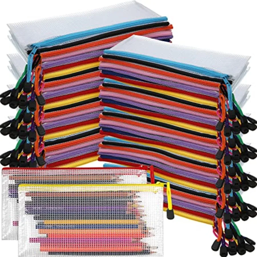 100 Pack Pencil Pouch Bulk Mesh Zipper Pencil Cases 9.5'' x 4.5'' Small Clear Holder Storage Case Multipurpose Cosmetics Toilet
100 Pack Pencil Pouch Bulk Mesh Zipper Pencil Cases 9.5'' x 4.5'' Small Clear Holder Storage Case Multipurpose Cosmetics Toilet