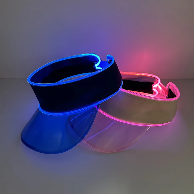 Fashion LED Sun Hat Adult Kids Transparent Luminous Sun Visor Hat Glow in the Dark Adjustable Neon Cap Night Sport Supplies
Fashion LED Sun Hat Adult Kids Transparent Luminous Sun Visor Hat Glow in the Dark Adjustable Neon Cap Night Sport Supplies