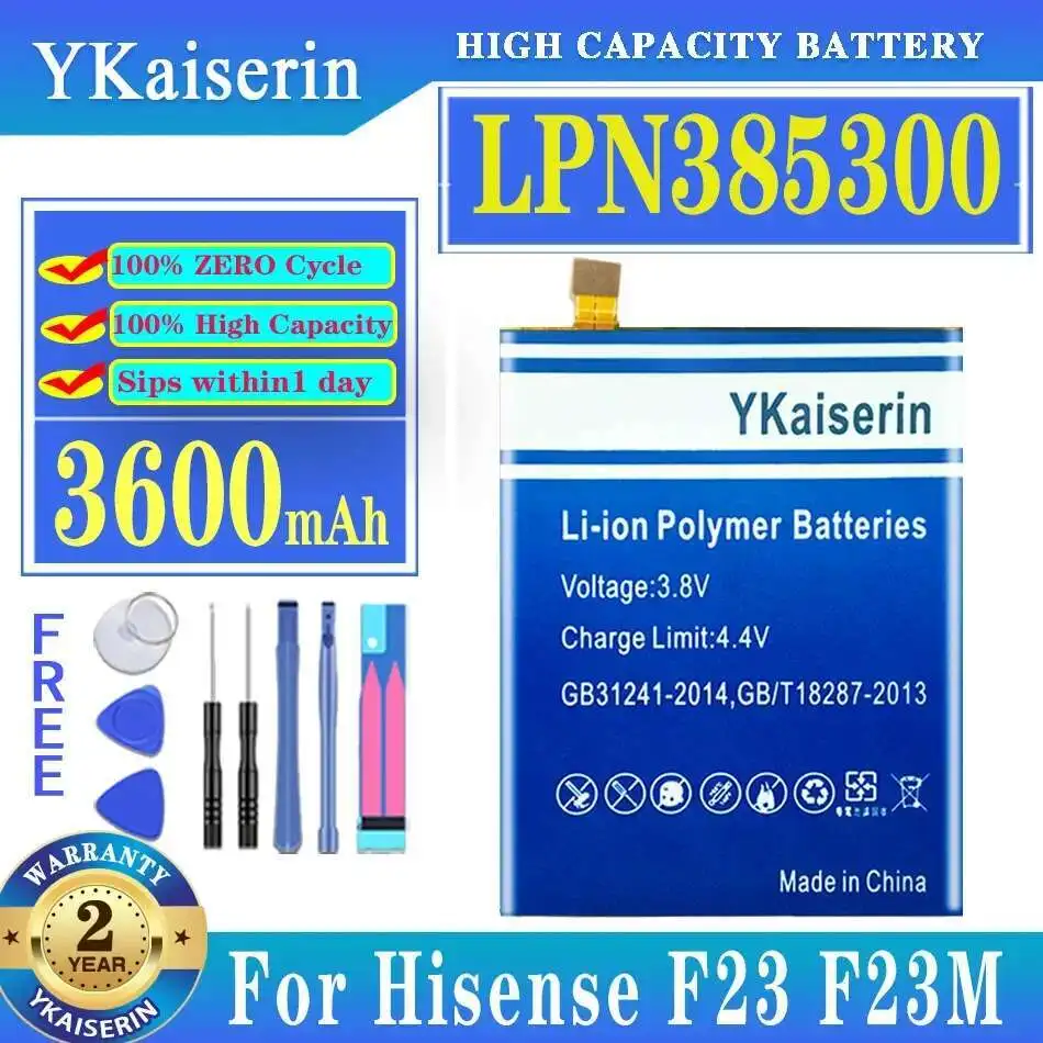 Для Hisense F23 F23M LPN385300 аккумулятор для мобильного телефона с надежной мощностью 3600 мАч
Для Hisense F23 F23M LPN385300 аккумулятор для мобильного телефона с надежной мощностью 3600 мАч