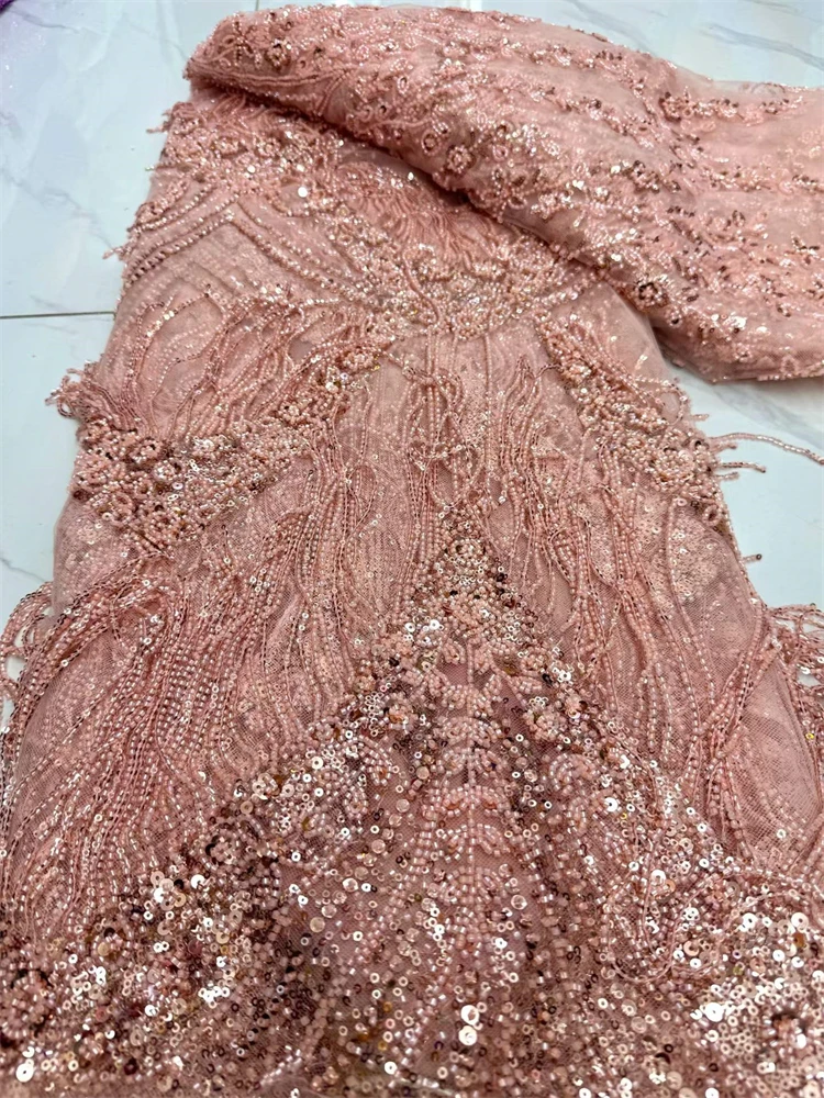 3D Tassel 5 Yards High-end Beaded Fabric Latest African Luxury Sequins Groom Embroidery Fabric French Tulle Lace For Sewing
3D Tassel 5 Yards High-end Beaded Fabric Latest African Luxury Sequins Groom Embroidery Fabric French Tulle Lace For Sewing
