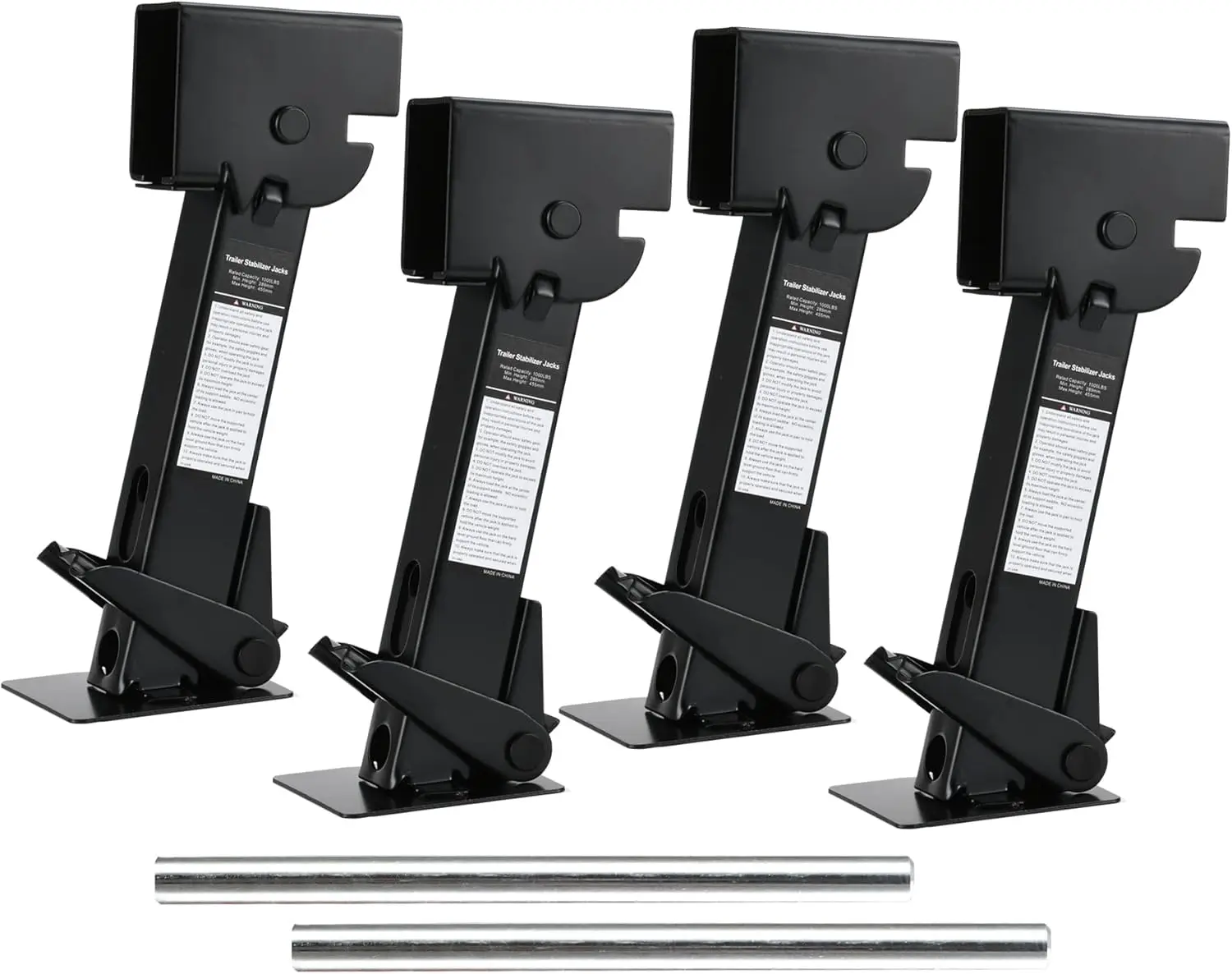 4 Pack RV Camper Trailer Stabilizer Jacks Folding Telescoping 1000lbs Each
4 Pack RV Camper Trailer Stabilizer Jacks Folding Telescoping 1000lbs Each