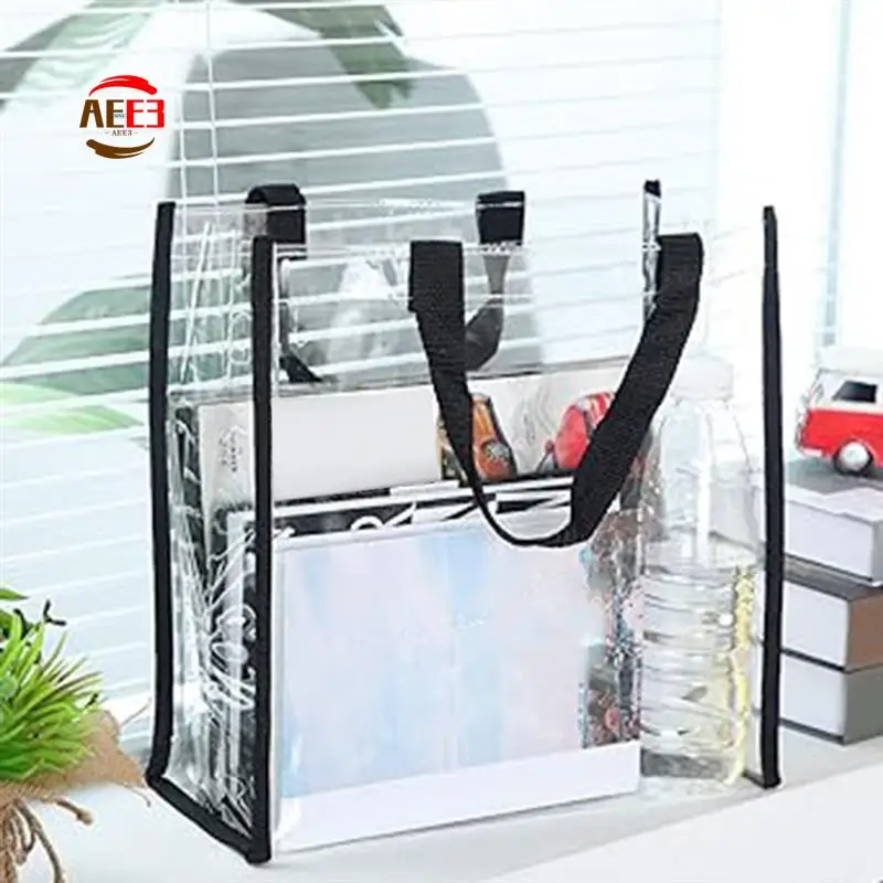 AEE3-6Pack Прозрачные сумки-тоут на стадион, прозрачная женская сумка через плечо из ПВХ, через пластиковые сумки-тоут с ручками
AEE3-6Pack Прозрачные сумки-тоут на стадион, прозрачная женская сумка через плечо из ПВХ, через пластиковые сумки-тоут с ручками