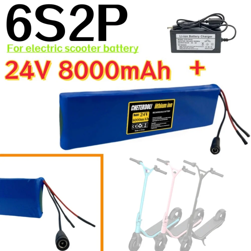 6S2P 24V Lithium Battery 8000mAh 250W 350W Rechargeable Battery Pack,for Electronic Scooter Battery,With Charger.
6S2P 24V Lithium Battery 8000mAh 250W 350W Rechargeable Battery Pack,for Electronic Scooter Battery,With Charger.