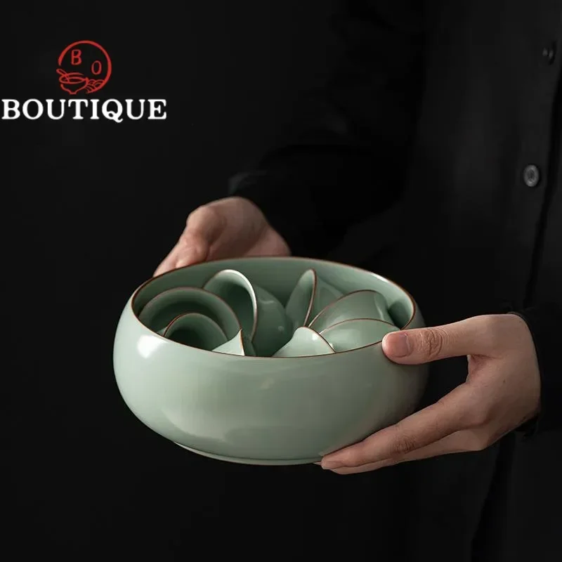 Azure Ru Kiln Porcelain Tea Washing Basin Retro Ceramic Tea Residue Barrel Tea Garbage Can Pen Washing Bowl
Azure Ru Kiln Porcelain Tea Washing Basin Retro Ceramic Tea Residue Barrel Tea Garbage Can Pen Washing Bowl