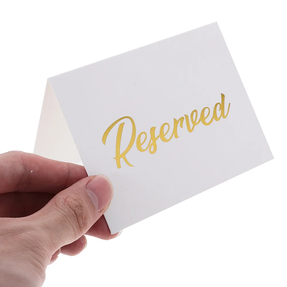 10Pcs Double Sided Reserved Table Cards Gold Foil Paper Tent Signs for Wedding Party Restaurant Banquet Table Reservation
10Pcs Double Sided Reserved Table Cards Gold Foil Paper Tent Signs for Wedding Party Restaurant Banquet Table Reservation