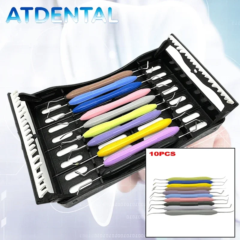 10Pcs Dental Filling Spatulas - High Hardness Metal Resin Tools for Silicon Composite Build-Up & Condensing
10Pcs Dental Filling Spatulas - High Hardness Metal Resin Tools for Silicon Composite Build-Up & Condensing